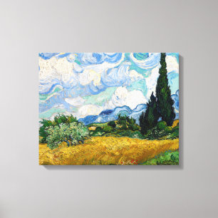 Toile Vincent Van Gogh - Champ de blé avec cyprès