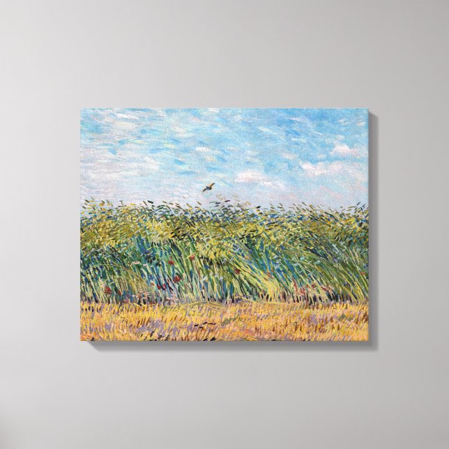 Toile Vincent van Gogh - Champ de blé avec une lark (Recto)