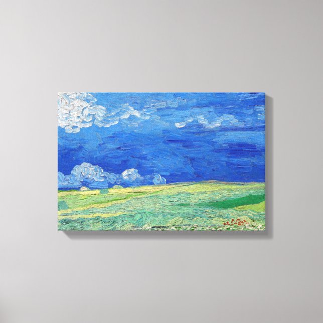 Toile Vincent van Gogh - Champs de blé sous des nuages o (Recto)