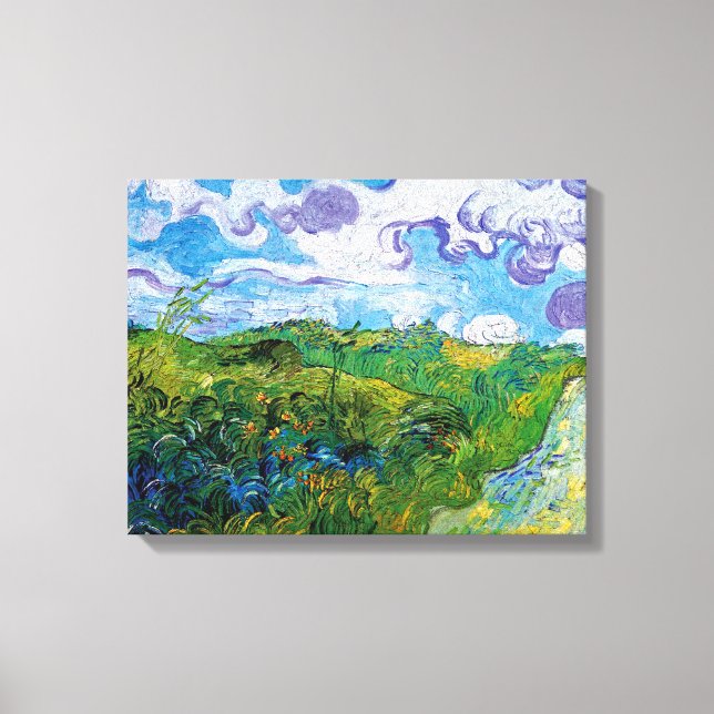 Toile Vincent Van Gogh - Champs de blé vert à Auvers (Recto)