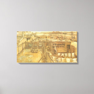 Toile Vincent van Gogh - Chantier de charpentier et buan