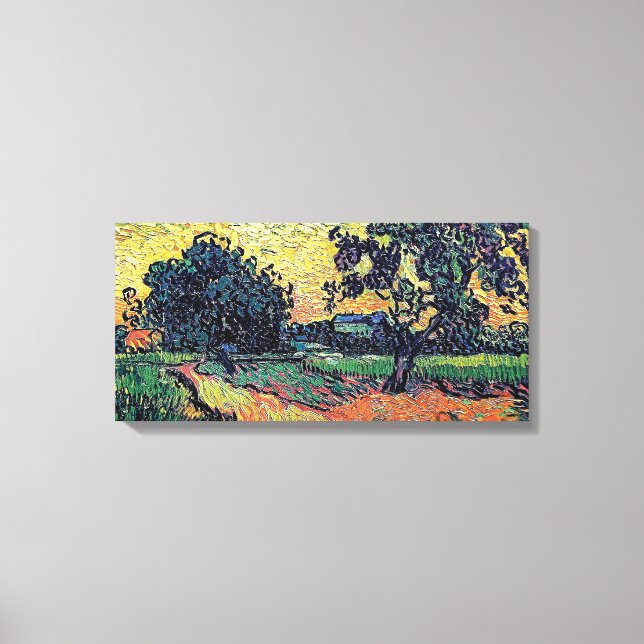 Toile Vincent Van Gogh - Château D'Auvers Au Coucher Du  (Recto)