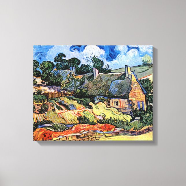 Toile Vincent Van Gogh - Chaumières à Cordeville (Recto)