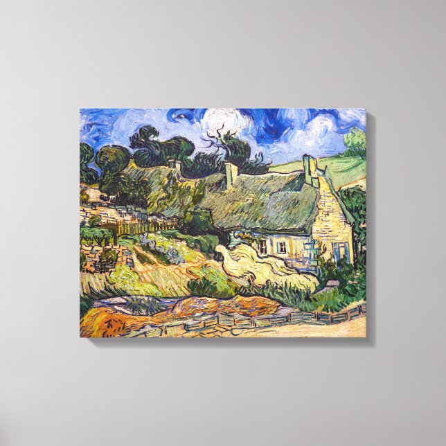 Toile Vincent Van Gogh - Chaumières à Cordeville (Recto)