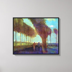 Toile Vincent Van Gogh - Chemin de Campagne avec Deux Pe