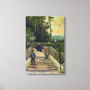 Toile Vincent van Gogh - Chemin en pente à Montmartre