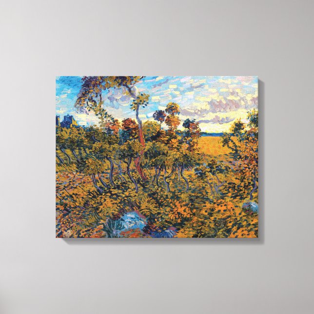 Toile Vincent Van Gogh - Coucher de soleil à Montmajour  (Recto)