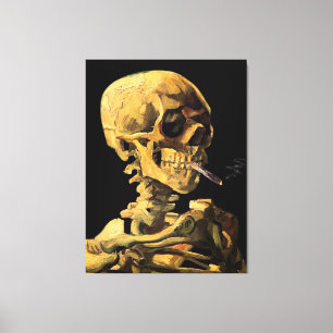 Toile Vincent Van Gogh - Crâne à la cigarette allumée