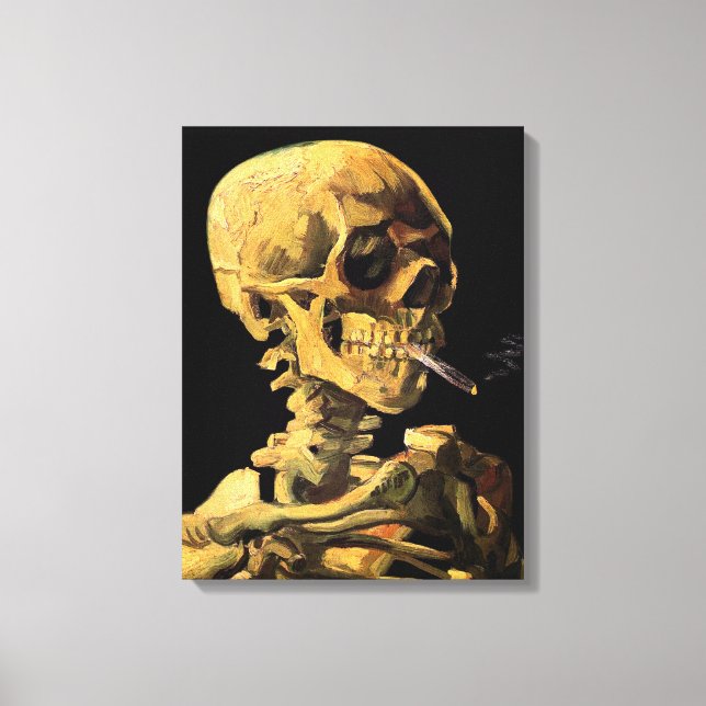 Toile Vincent Van Gogh - Crâne à la cigarette allumée (Recto)