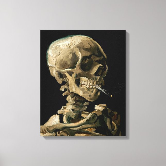 Toile Vincent van Gogh - Crâne avec cigarette allumée (Recto)