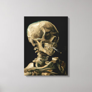 Toile Vincent van Gogh - Crâne avec cigarette brûlante