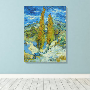 Toile Vincent Van Gogh, deux peupliers dans les Alpilles