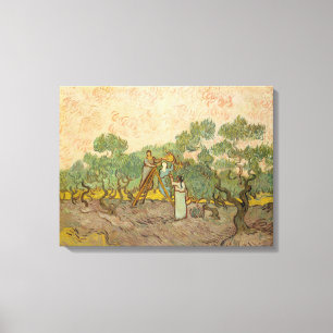 Toile Vincent van Gogh - Femmes cueillette d'olives