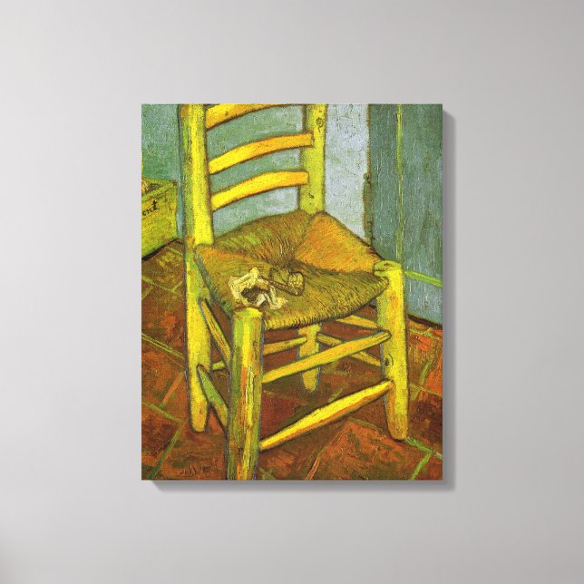 Toile Vincent van Gogh - La chaise de Vincent avec sa pi (Recto)