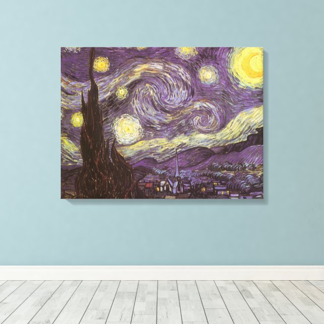 Toile Vincent van Gogh - La Nuit étoilée (Insitu (Plancher de Bois))