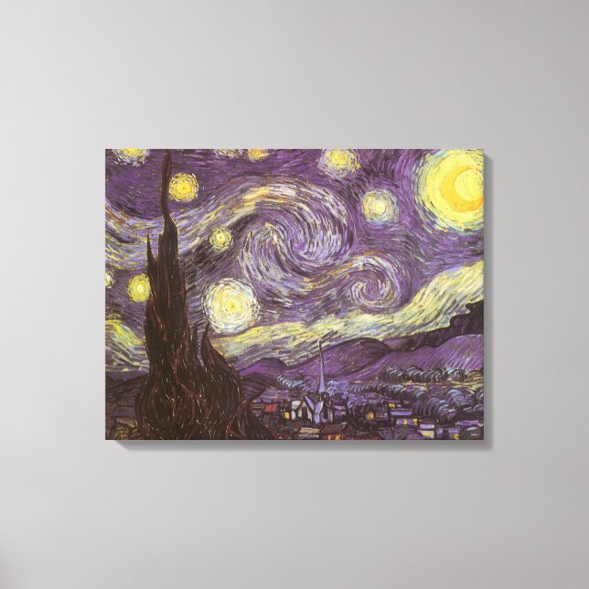 Toile Vincent van Gogh - La Nuit étoilée (Recto)