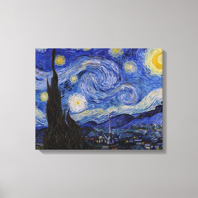 Toile Vincent Van Gogh - La nuit étoilée (Recto)