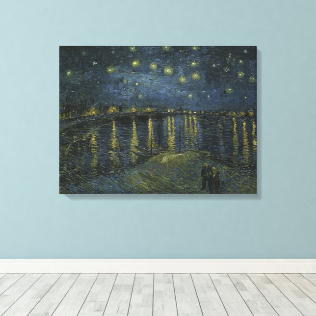 Toile Vincent Van Gogh, La nuit étoilée sur le Rhône (Insitu (Plancher de Bois))