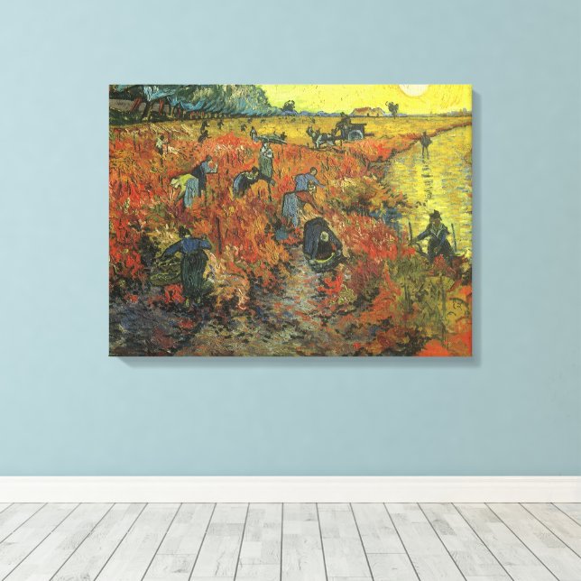Toile Vincent van Gogh - La Vigne rouge (Insitu (Plancher de Bois))