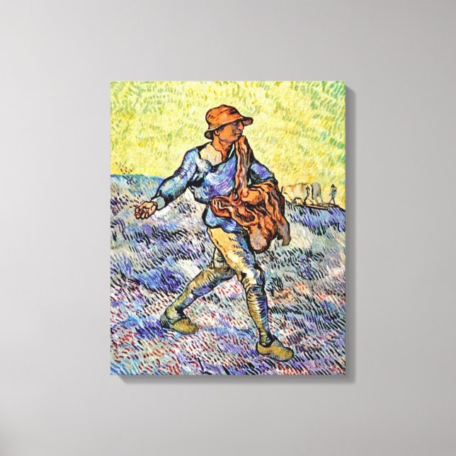 Toile Vincent Van Gogh - Le Semeur - Peinture d'art fin (Recto)