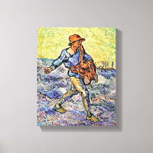 Toile Vincent Van Gogh - Le Semeur - Peinture d'art fin (Recto)