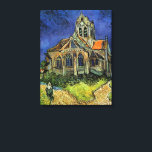 Toile Vincent van Gogh - L'église d'Auvers<br><div class="desc">L'église d'Auvers (1890) de Vincent van Gogh est une peinture architecturale religieuse d'art fin post-impressionniste vintage. Une femme marchant le long d'un chemin vers la chapelle du village avec de beaux vitraux. Une scène d'architecture de la vie quotidienne. À propos de l'artiste : Vincent Willem van Gogh (1853-1890) était un...</div>