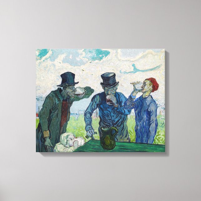 Toile Vincent van Gogh - Les Buveurs, d'après Daumier (Recto)