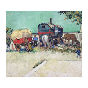 Toile Vincent van Gogh   les caravanes, campement gitan