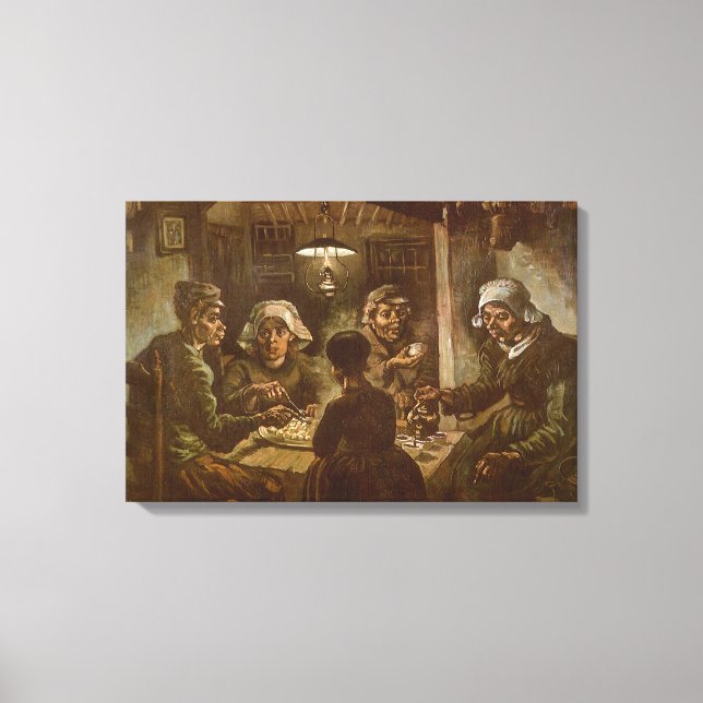 Toile Vincent van Gogh - Les Mangeurs de pommes de terre (Recto)