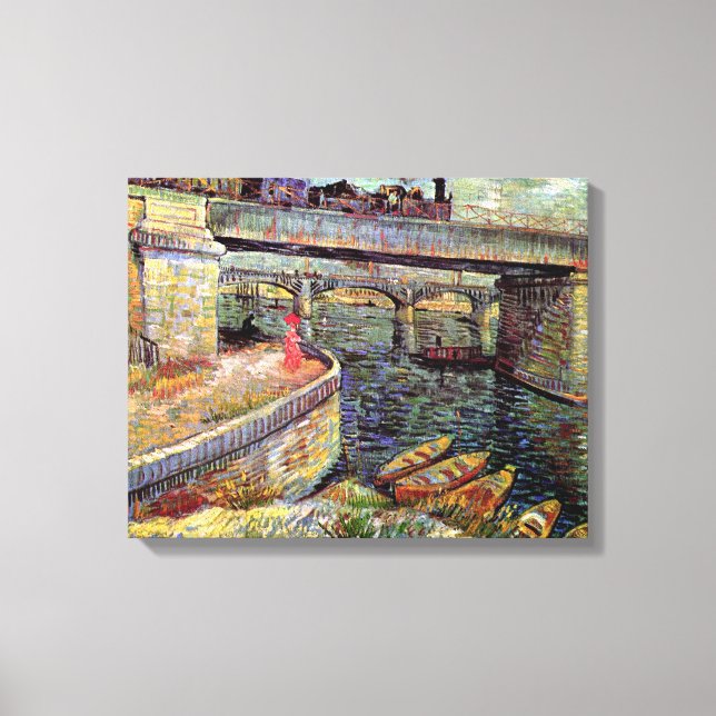 Toile Vincent Van Gogh - Les Ponts sur la Seine (Recto)