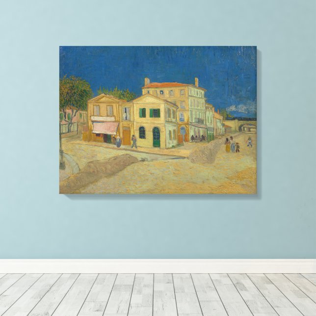 Toile Vincent Van Gogh, Maison Jaune, Rue (Insitu (Plancher de Bois))