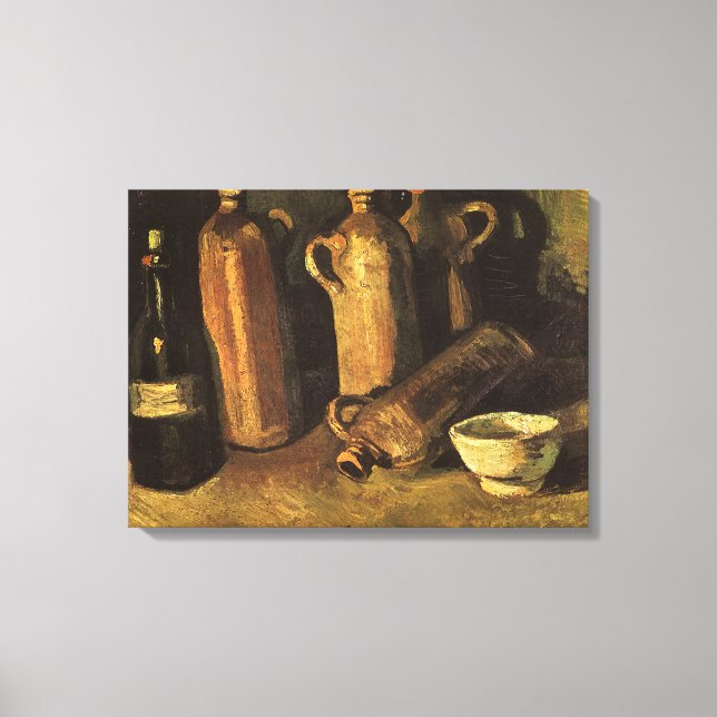 Toile Vincent van Gogh - Nature morte avec 4 bouteilles  (Recto)