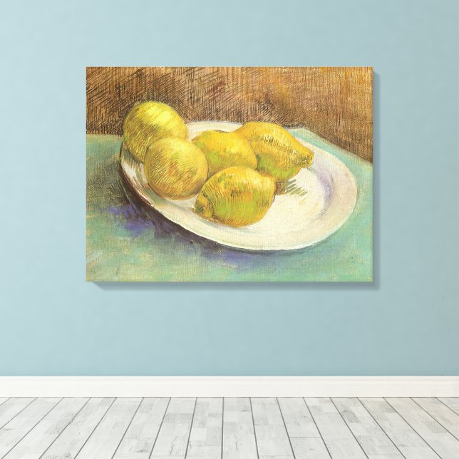 Toile Vincent van Gogh - Nature morte Citrons sur une as (Insitu (Plancher de Bois))