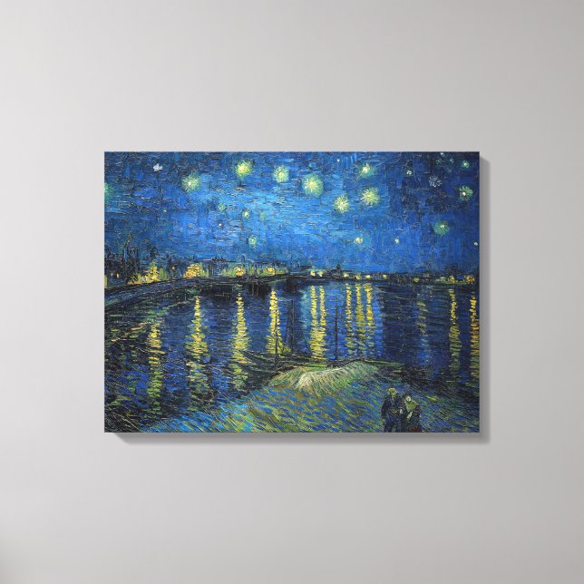 Toile Vincent van Gogh - Nuit étoilée sur le Rhône (Recto)