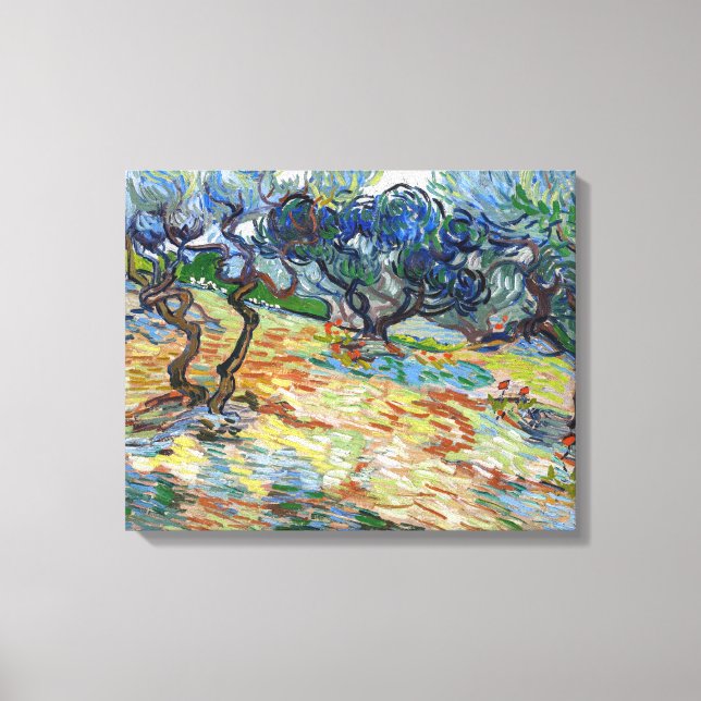 Toile Vincent van Gogh - Oliviers : ciel bleu brillant (Recto)