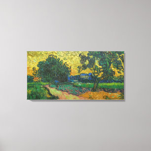 Toile Vincent van Gogh - Paysage au Crépuscule