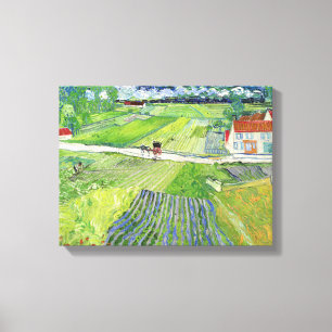 Toile Vincent van Gogh - Paysage avec Carrosse & Train
