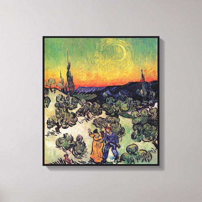 Toile Vincent Van Gogh - Paysage Avec Couple Fine Art (Recto)