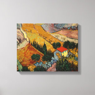 Toile Vincent van Gogh Paysage avec Maison & Plowman