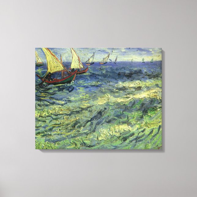 Toile Vincent van Gogh - Paysage marin à Saintes Maries (Recto)
