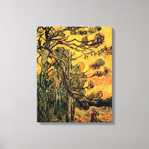 Toile Vincent Van Gogh - Pins contre un ciel rouge