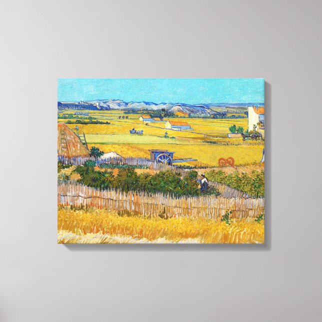 Toile Vincent van Gogh - Récolte à La Crau (Recto)