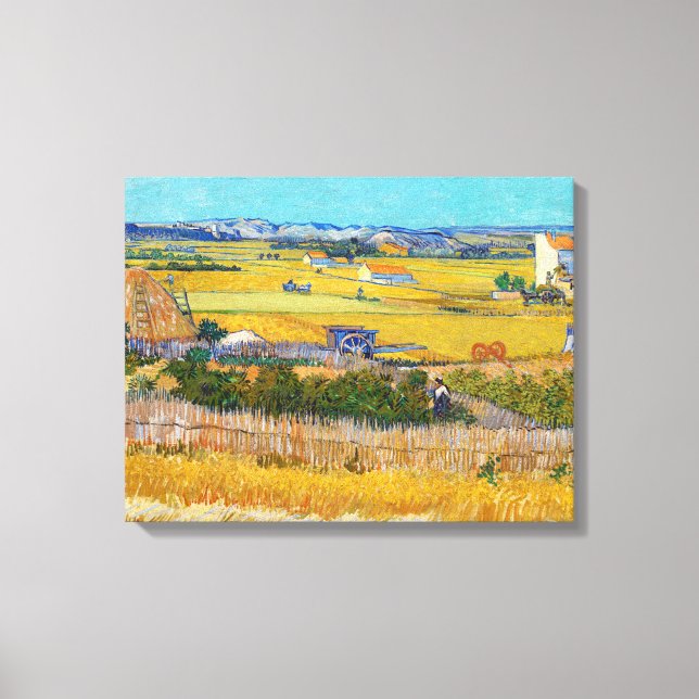 Toile Vincent van Gogh - Récolte à La Crau (Recto)
