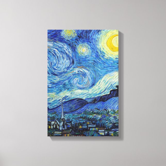 Toile Vincent Van Gogh Starry Nuit Vintage Art (Recto)