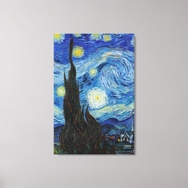 Toile Vincent Van Gogh Starry Nuit Vintage Art (Recto)