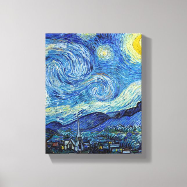 Toile Vincent Van Gogh Starry Nuit Vintage Art (Recto)