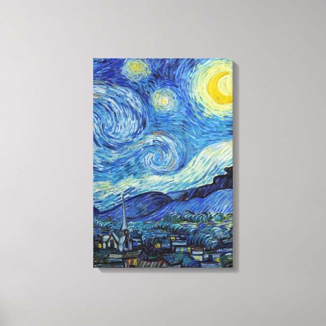 Toile Vincent Van Gogh Starry Nuit Vintage Art (Recto)