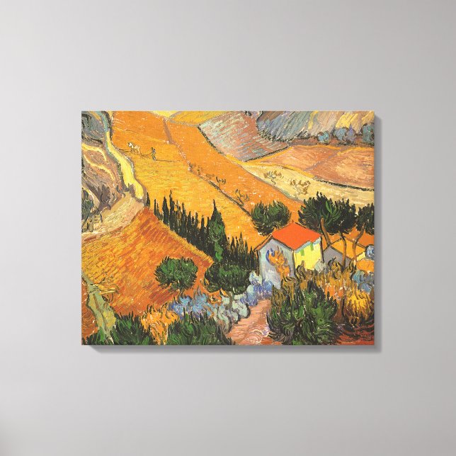Toile Vincent van Gogh - Vallée avec laboureur (Recto)