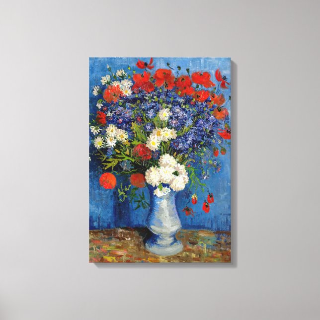 Toile Vincent van Gogh - Vase avec Cornflowers & Poppies (Recto)