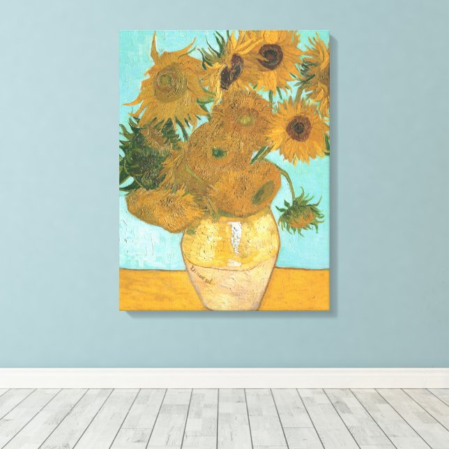 Toile Vincent van Gogh - Vase avec douze tournesols (Insitu (Plancher de Bois))